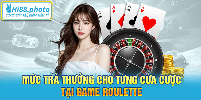 Mức trả thưởng cho từng cửa cược tại game Roulette