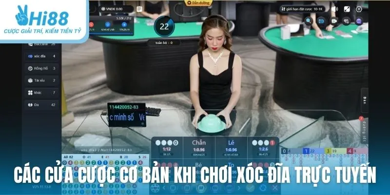 Các cửa cược cơ bản khi chơi xóc đĩa trực tuyến tại Hi88