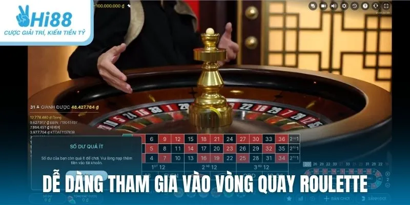 Dễ dàng tham gia vào vòng quay Roulette tại nhà cái Hi 88